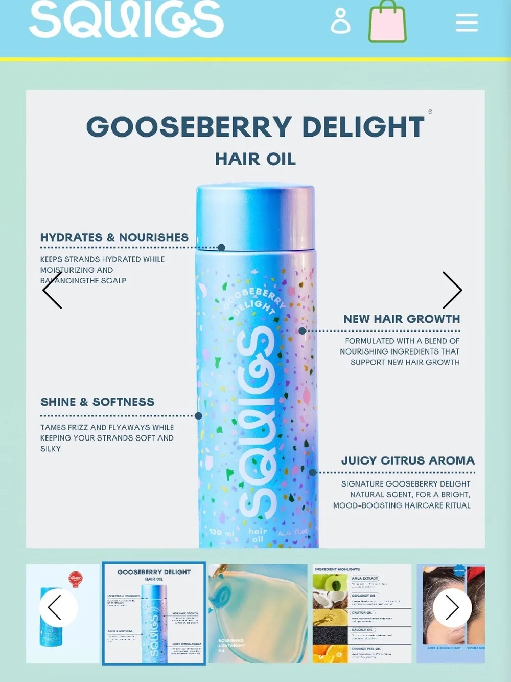 SQUIGS GOOSEBERRY DELIGHT HAIR OIL